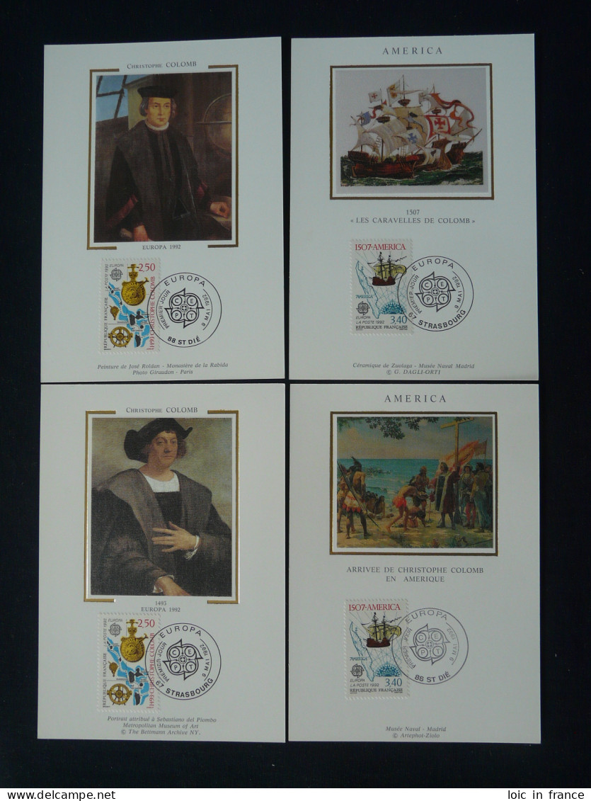 Carte Maximum Card (série De 4 Set Of 4) Christophe Colomb Christopher Columbus Europa France 1992 - Christoph Kolumbus