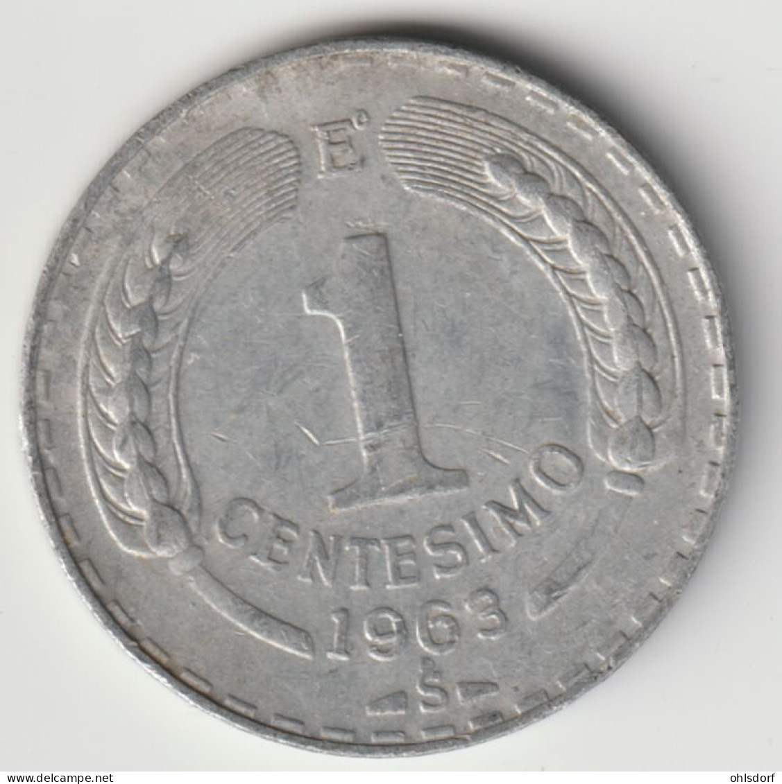 CHILE 1963: 1 Centesimo, KM 189 - Chile