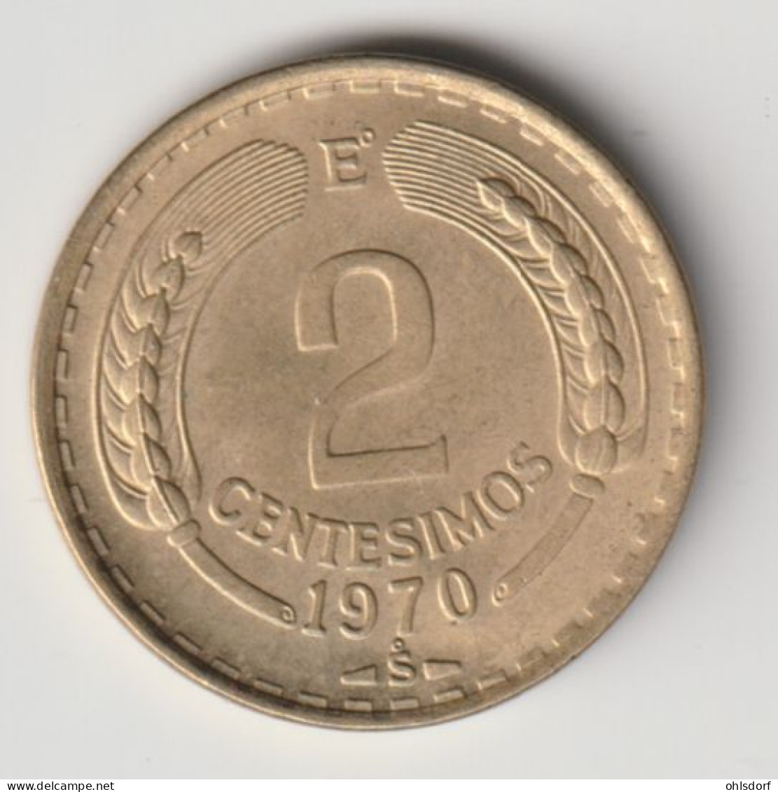 CHILE 1970: 2 Centesimos, KM 193 - Chile