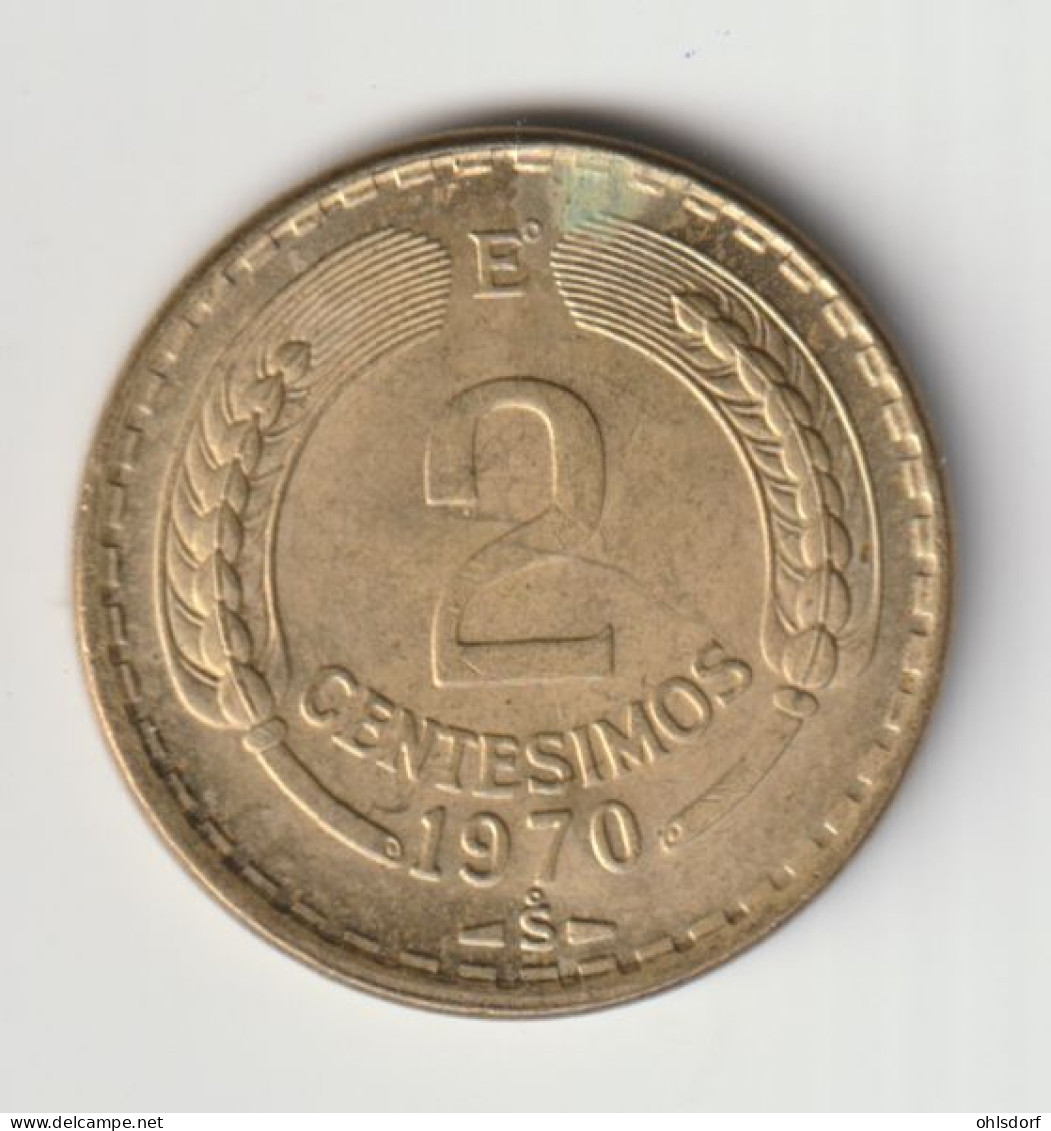 CHILE 1970: 2 Centesimos, KM 193 - Chili