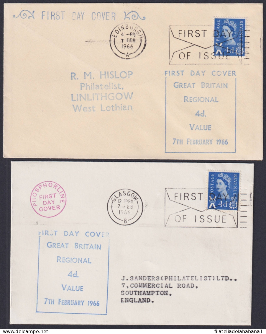 F-EX45833 ENGLAND UK FDC 1966 REGIONAL COVER JERSEY MAN SCOTLAND WALLES IRELAND.  - 1952-1971 Pre-Decimale Uitgaves