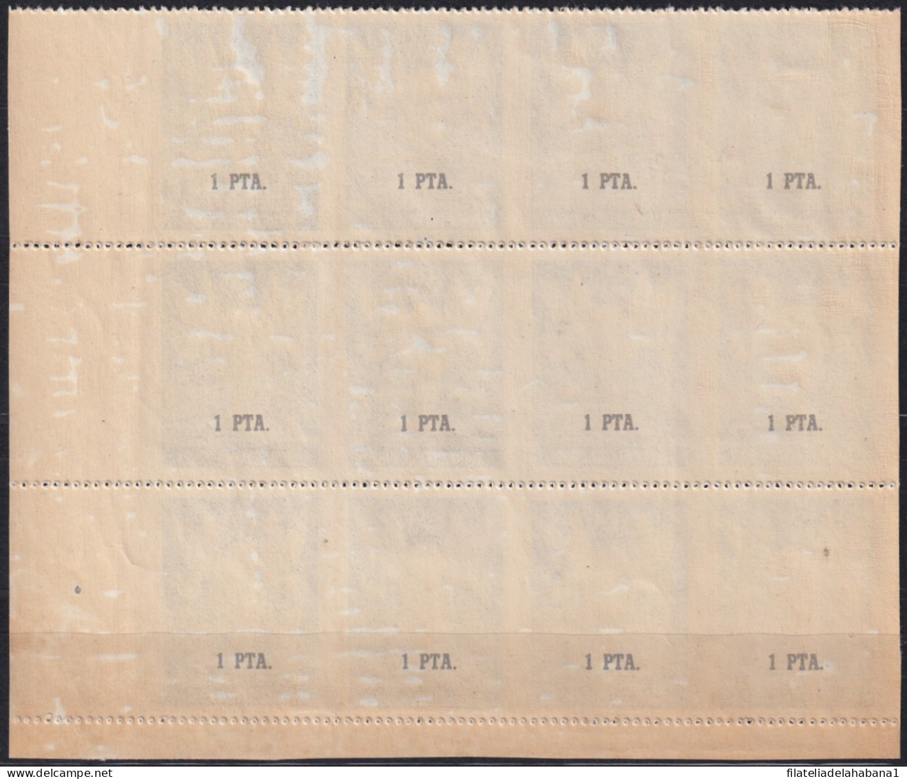 Z44 ESPAÑA SPAIN 1952 CINDERELLA CONG EUCARISTICO BARCELONA ERROR HORIZONTAL PERF.  - Erinnophilie