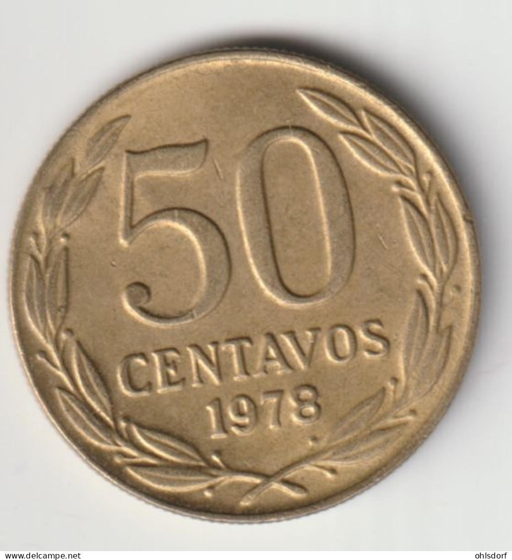 CHILE 1978: 50 Centavos, KM 206a - Chile