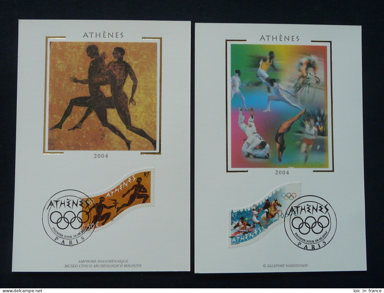 Carte Maximum Card (x2) Jeux Olympiques Athens Olympic Games France 2004 - Verano 2004: Atenas
