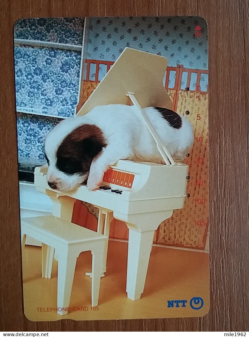 T-374 - JAPAN, Japon, Nipon, TELECARD, PHONECARD, Dog, Chien, NTT 231-325, Piano - Honden