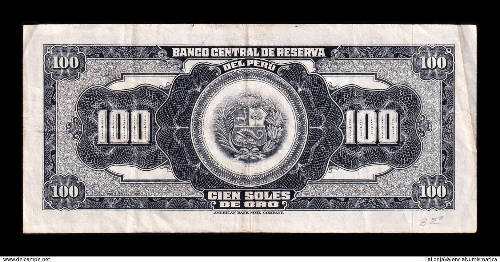 Perú 100 Soles De Oro 1962 Pick 90a Mbc/+ Vf/+ - Pérou