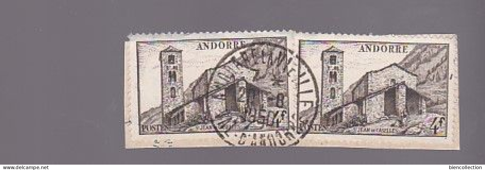 Andorre. No 122 Saint Jean De Caselles X 2 , Oblitéré Sur Fragment - Oblitérés