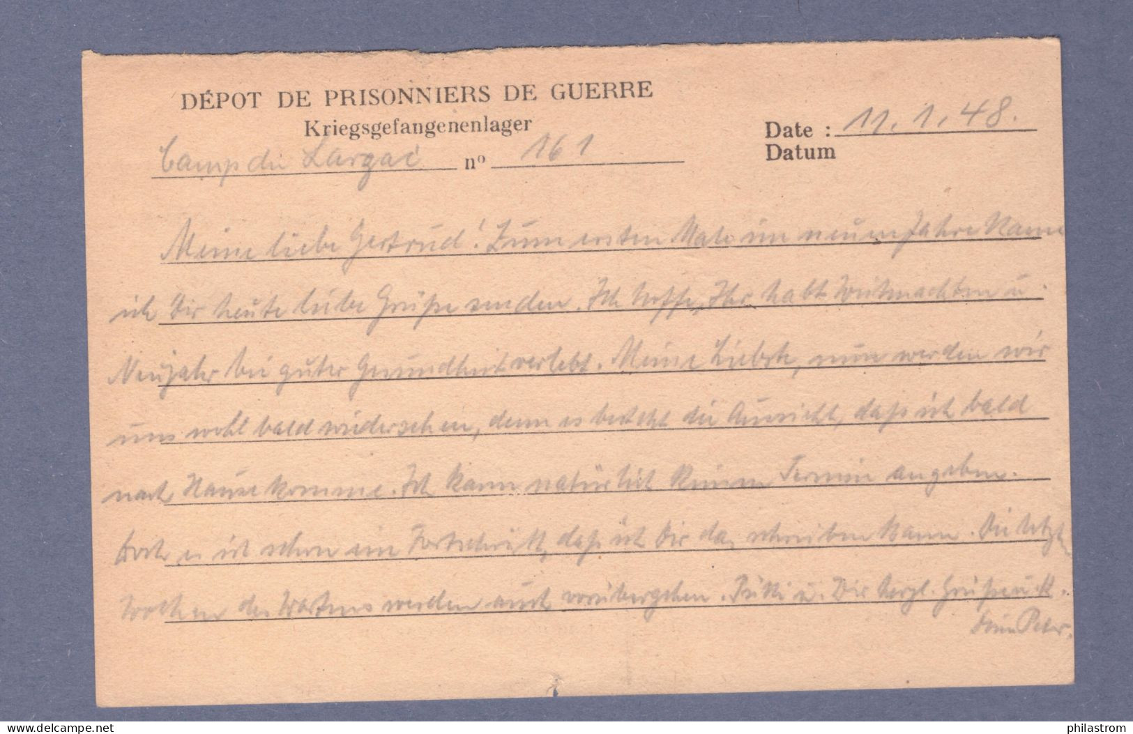 Kriegsgefangenenpost - Postkarte (3198AGH-077) - Gevangenenpost