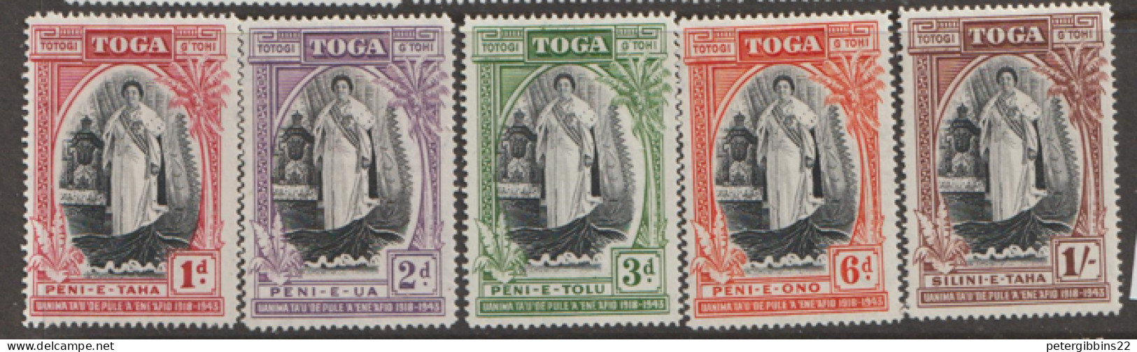 Tonga    1944   SG 83-7  Silver Jubilee   Mounted Mint - Tonga (...-1970)