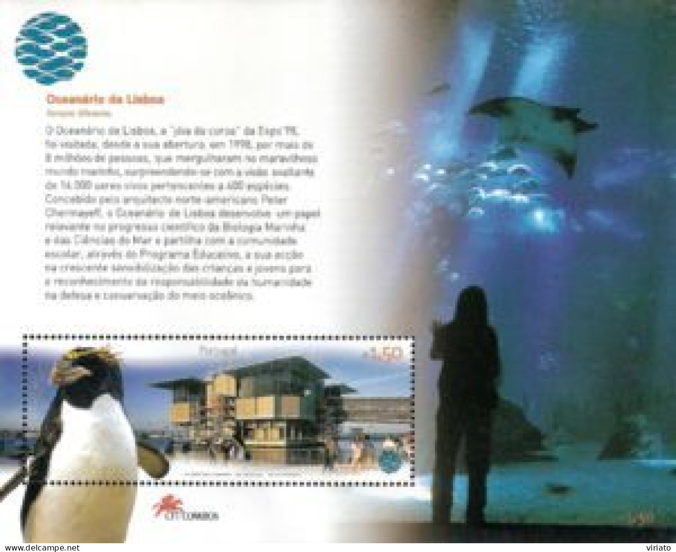 Portugal 2004 (MNH) (Mi BL194) - Oceanário De Lisboa-Macaroni Penguin (Eudyptes Chrysolophus) - Colecciones & Series