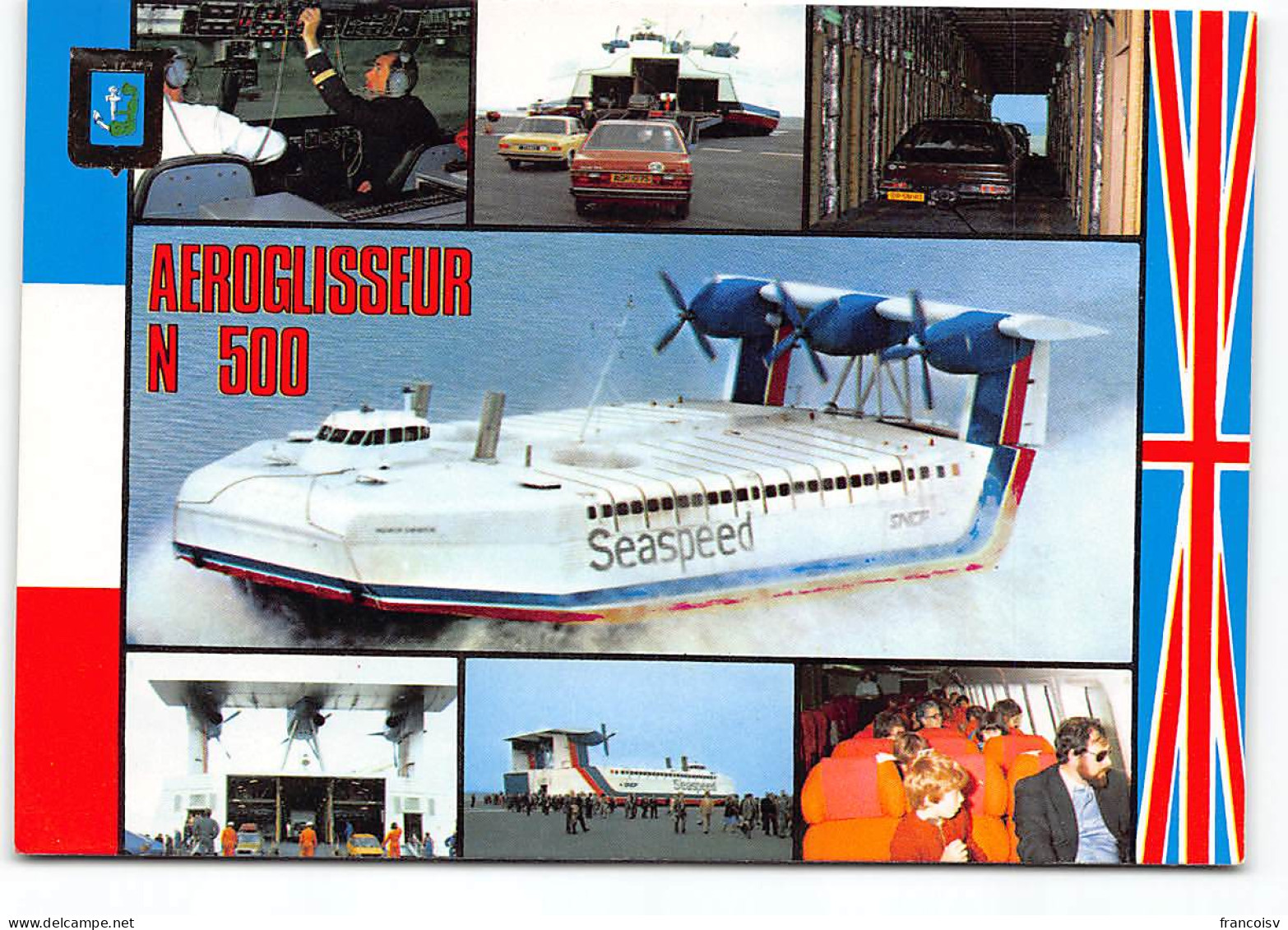 BATEAUX AEROGLISSEUR GEANT JEAN BERTIN QUI ASSURE LE SERVICE REGULIER SEASPEED SNCF ENTRE LA FRANCE ET ANGLETERRE... - Hovercrafts