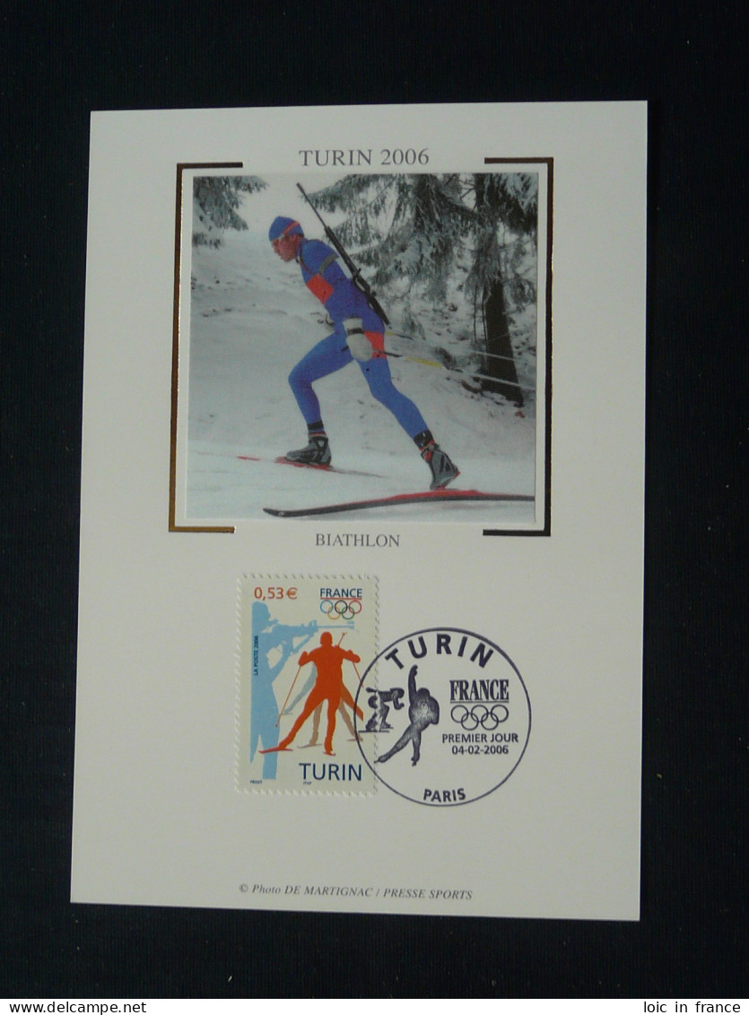 Carte Maximum Card (soie) Biathlon Jeux Olympiques Torino Olympic Games France 2006 - Hiver 2006: Torino