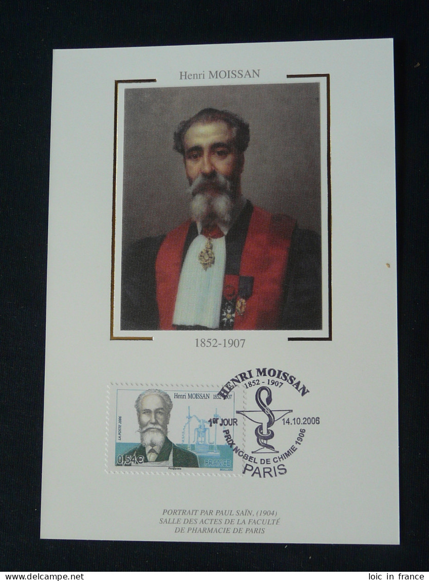 Carte Maximum Card (soie) Henri Moissan Prix Nobel De Chimie France 2006 - Chimica