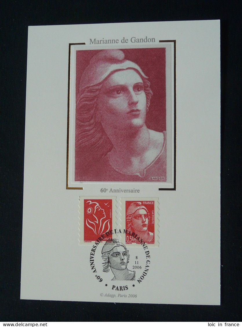 Carte Maximum Card (soie) 60 Ans Marianne De Gandon France 2006 - Chimica