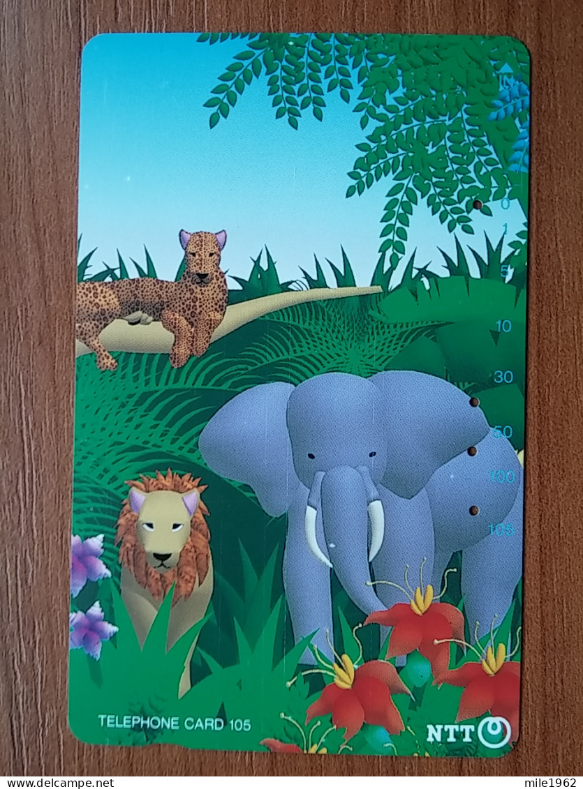 T-390 - JAPAN, Japon, Nipon, TELECARD, PHONECARD, ELEPHANT, NTT 231-224 - Jungle