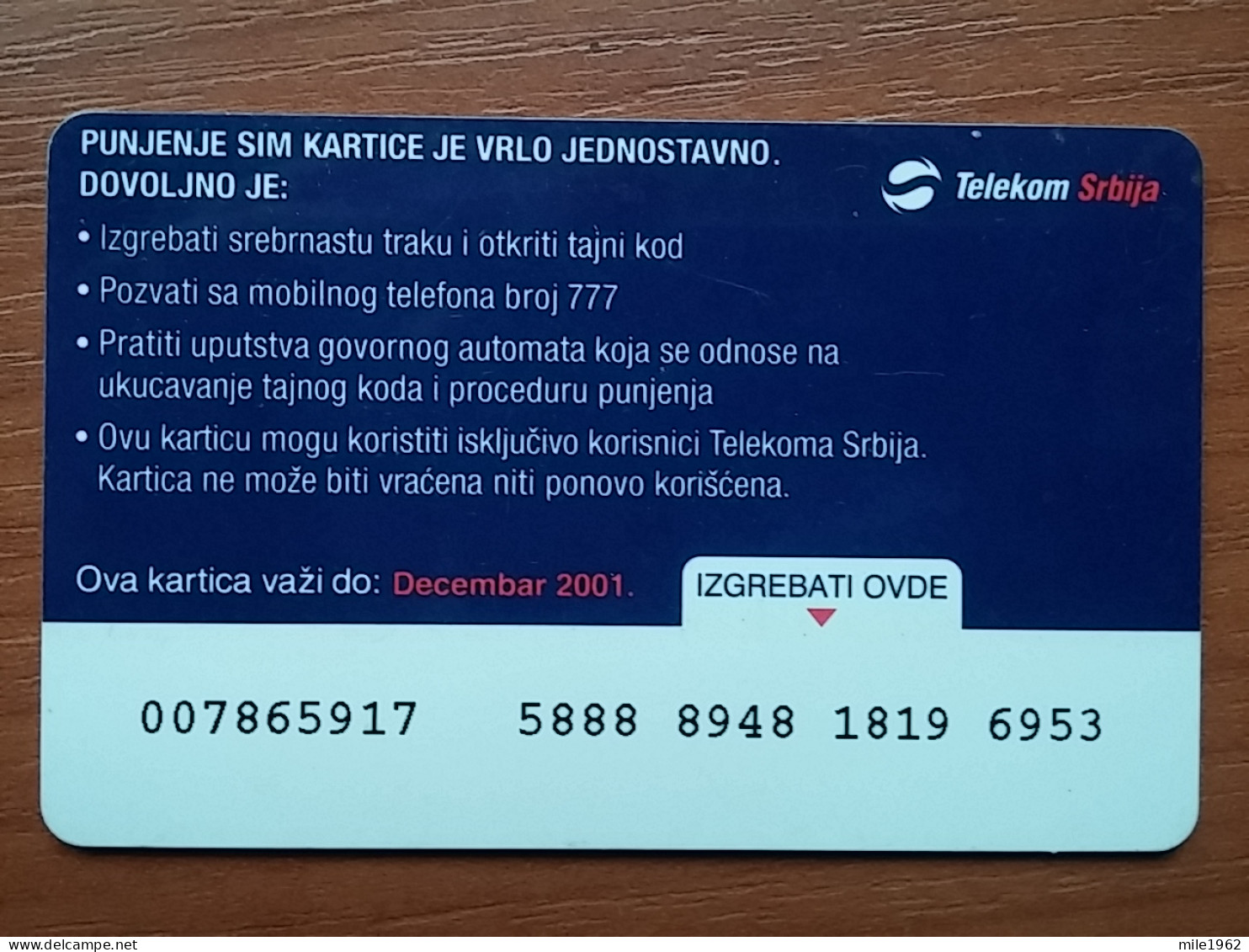 T-393 - SERBIA, TELECARD, PHONECARD,  - Altri – Europa