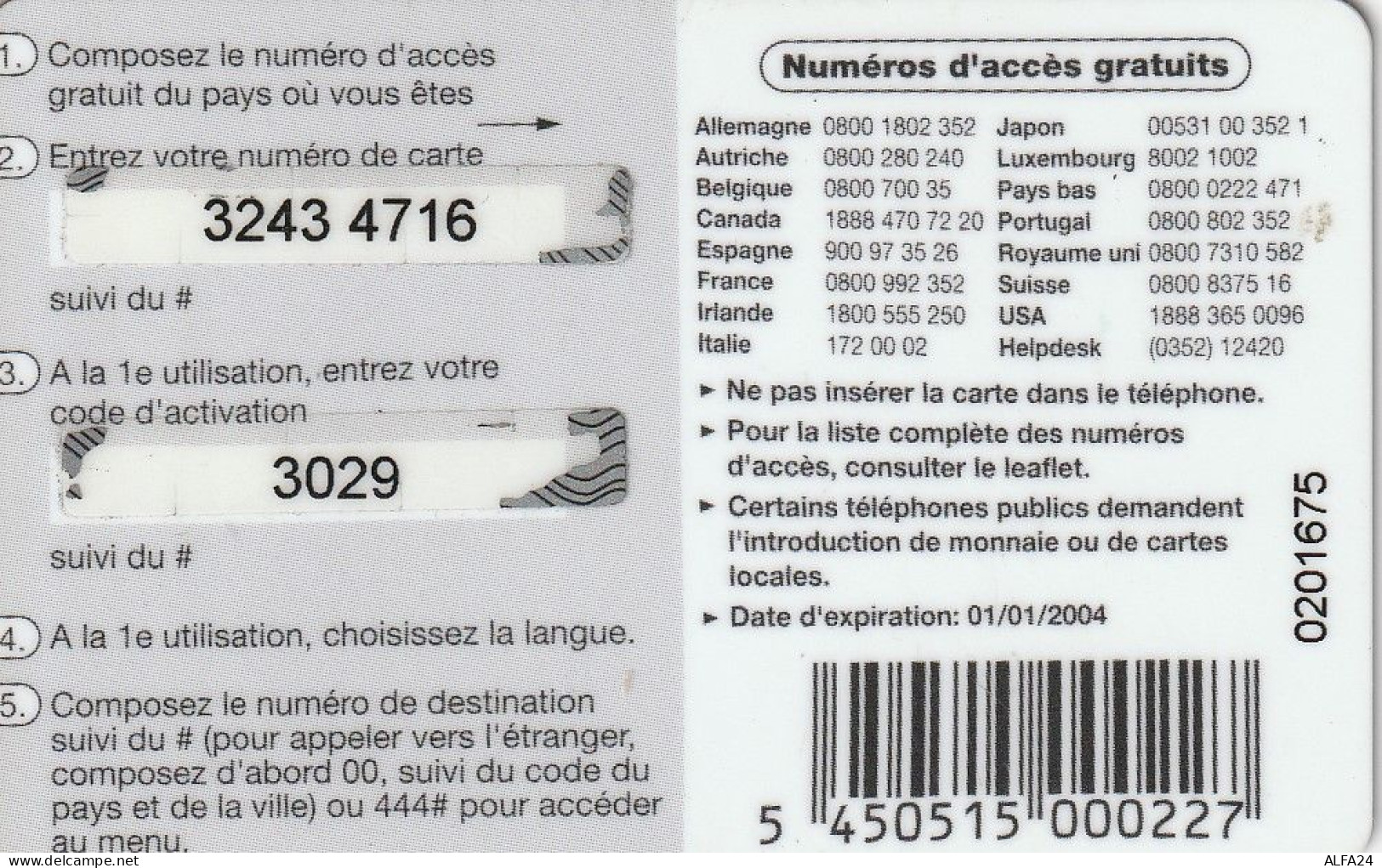 PREPAID PHONE CARD LUSSEMBURGO  (E35.20.6 - Luxembourg