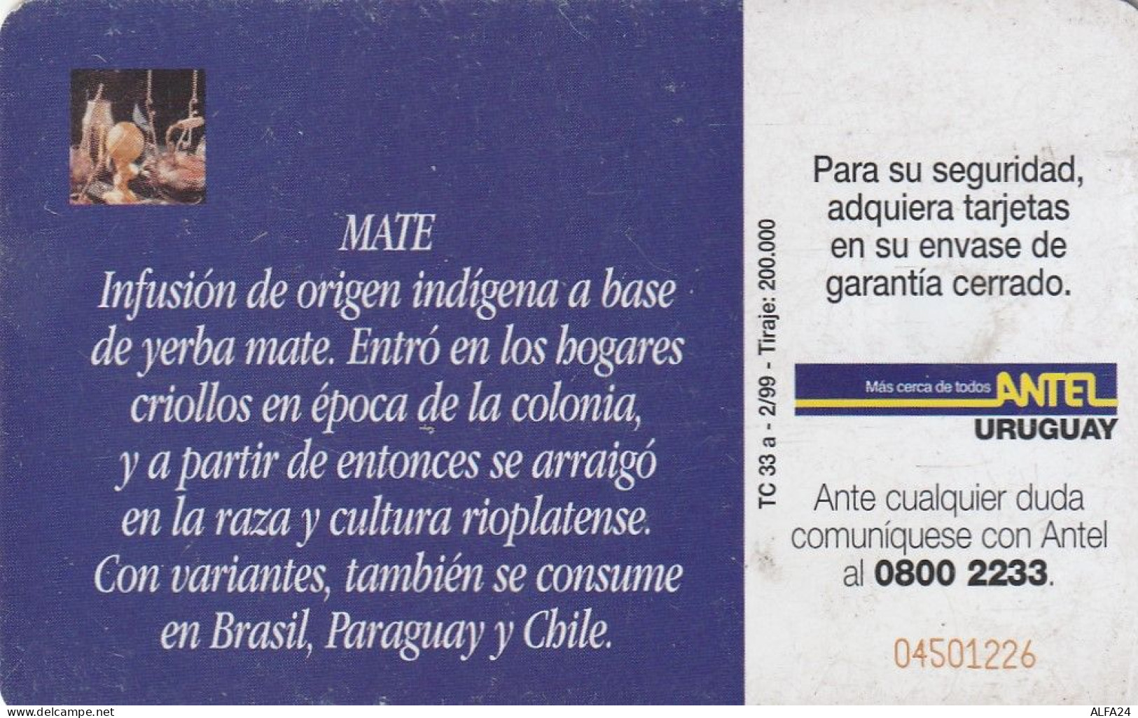 PHONE CARD URUGUAY  (E35.17.4 - Uruguay