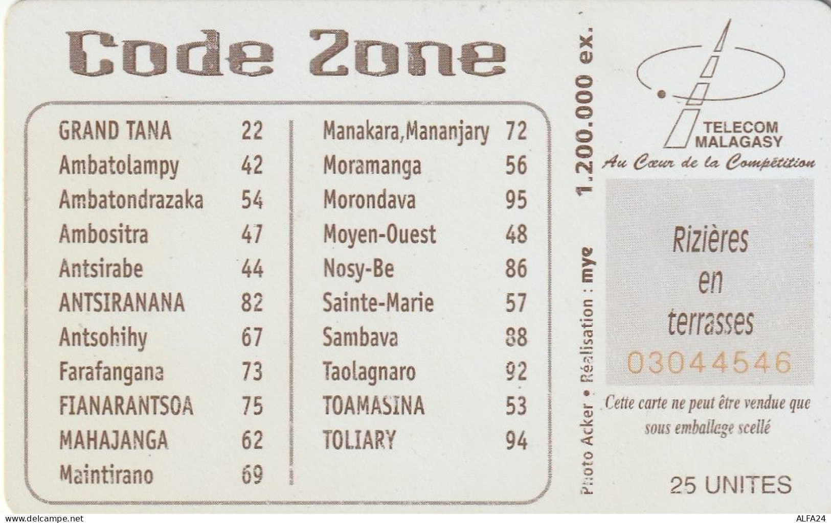 PHONE CARD MADAGASCAR  (E35.17.2 - Madagascar