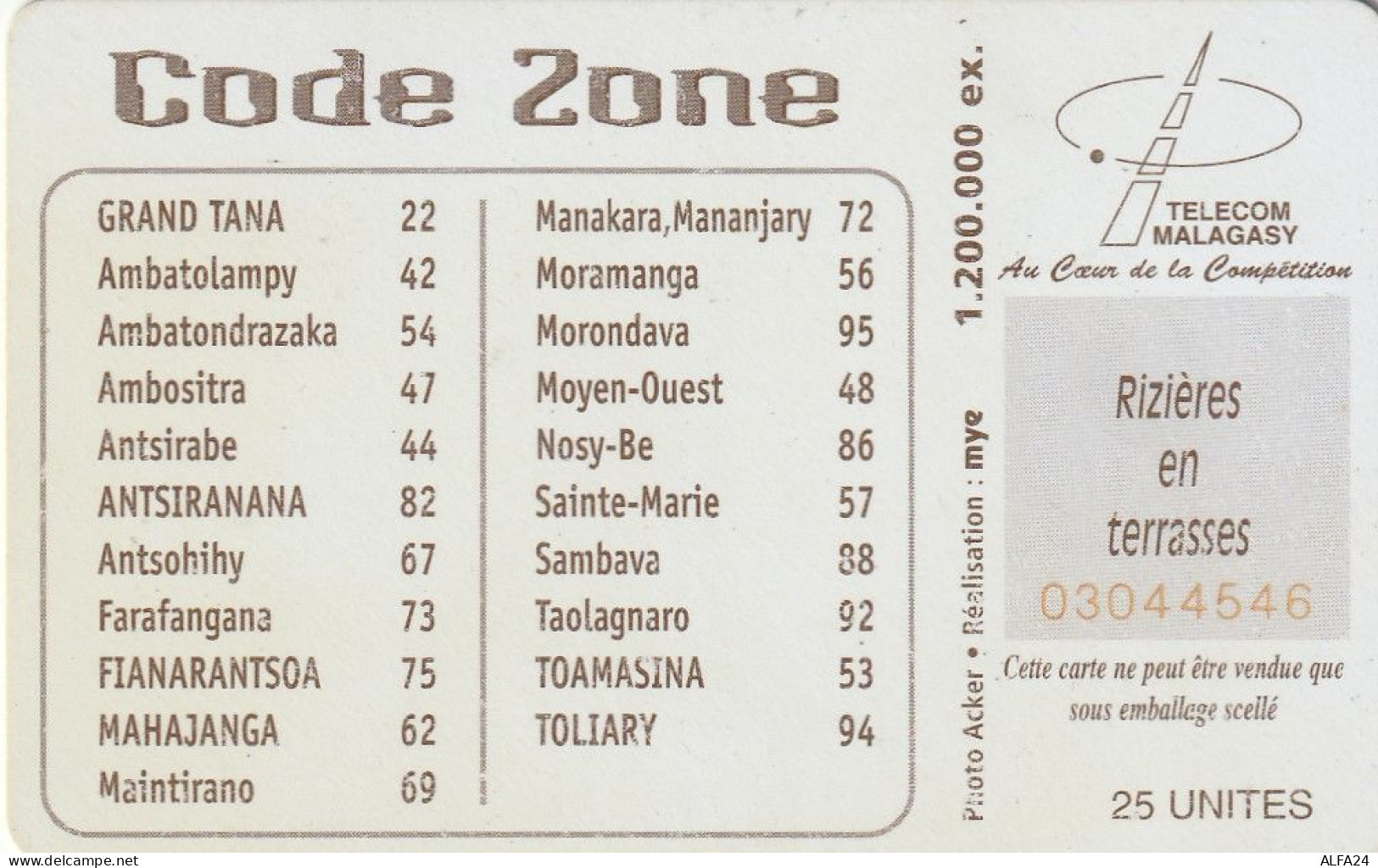 PHONE CARD MADAGASCAR  (E35.17.2 - Madagaskar