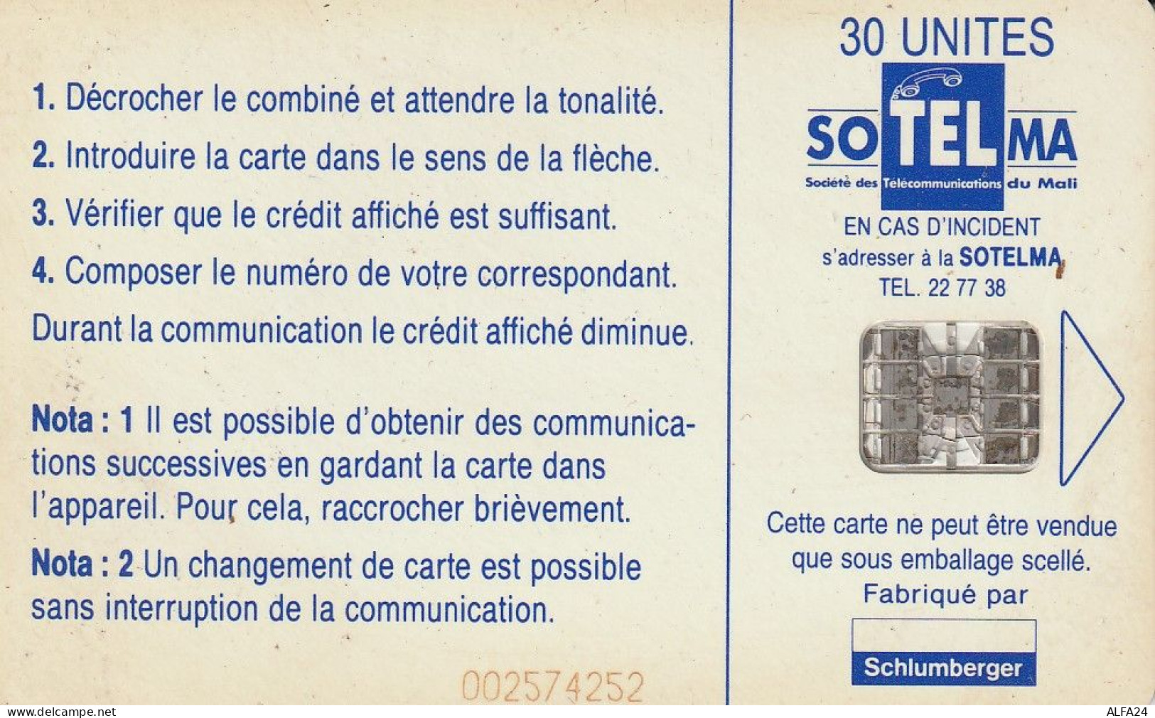 PHONE CARD MALI  (E35.14.5 - Malí