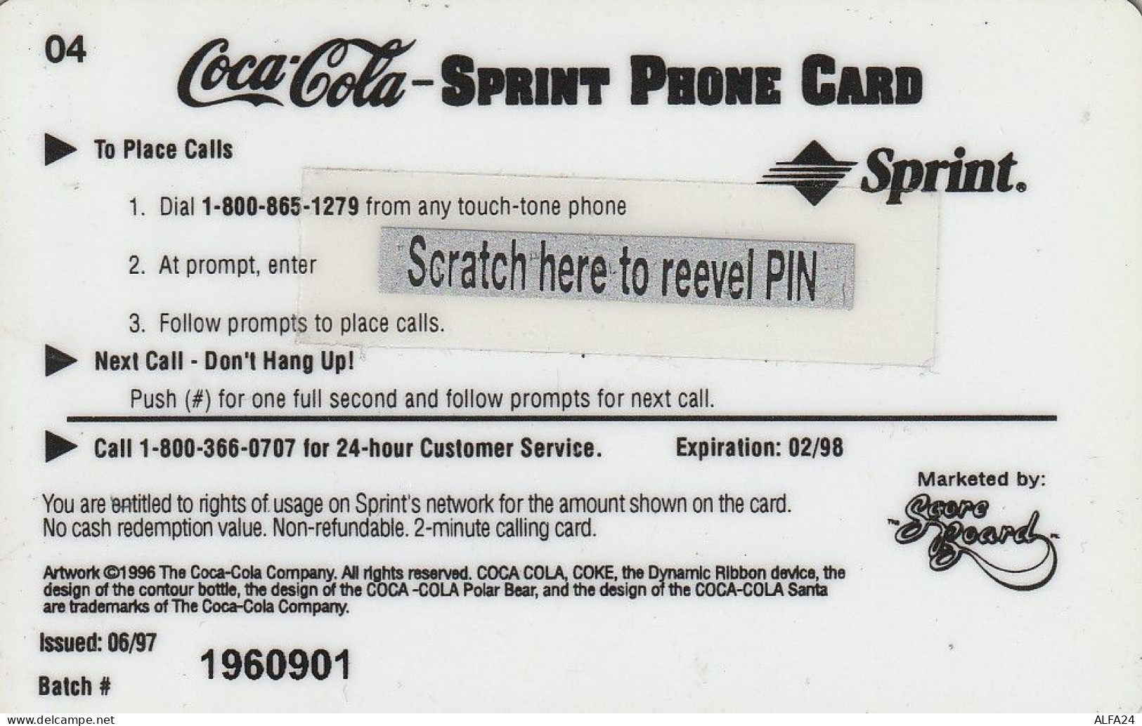 PREPAID PHONE CARD STATI UNITI SPRINT COCA COLA (E34.35.2 - Sprint