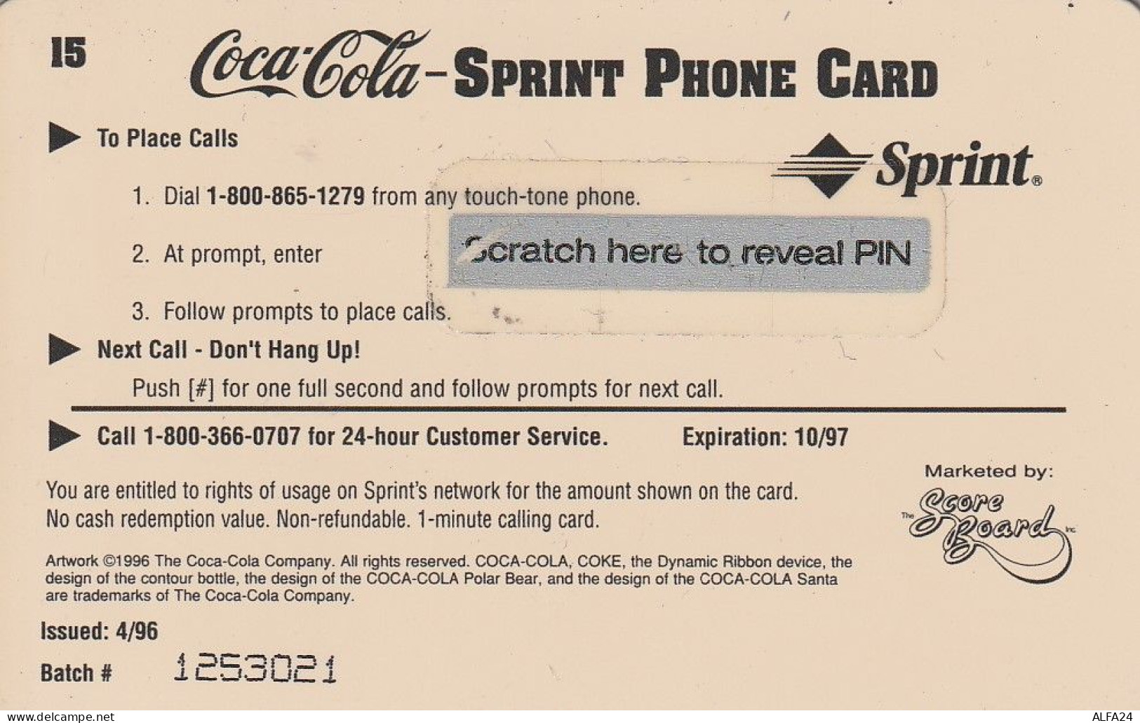PREPAID PHONE CARD STATI UNITI SPRINT COCA COLA (E34.29.7 - Sprint
