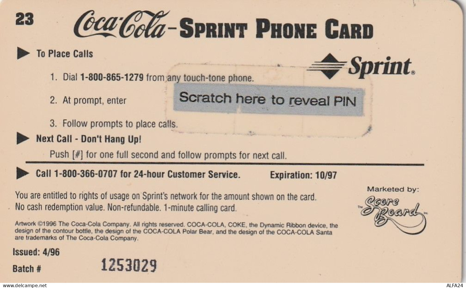 PREPAID PHONE CARD STATI UNITI SPRINT COCA COLA (E34.25.8 - Sprint