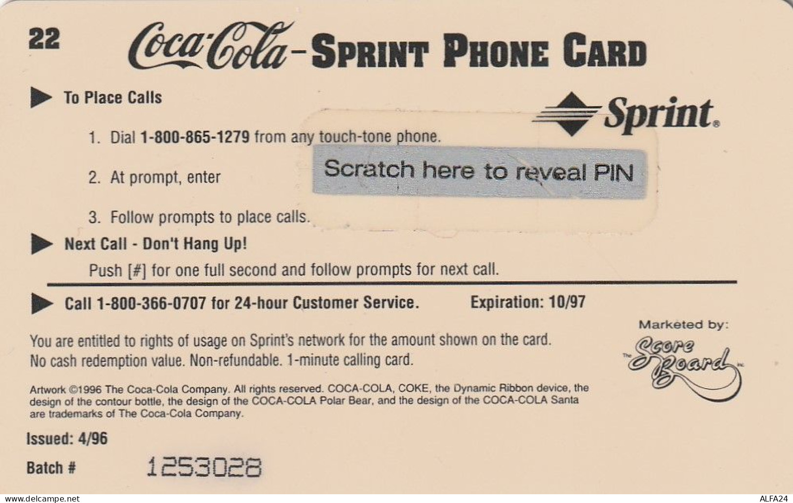 PREPAID PHONE CARD STATI UNITI SPRINT COCA COLA (E34.21.7 - Sprint