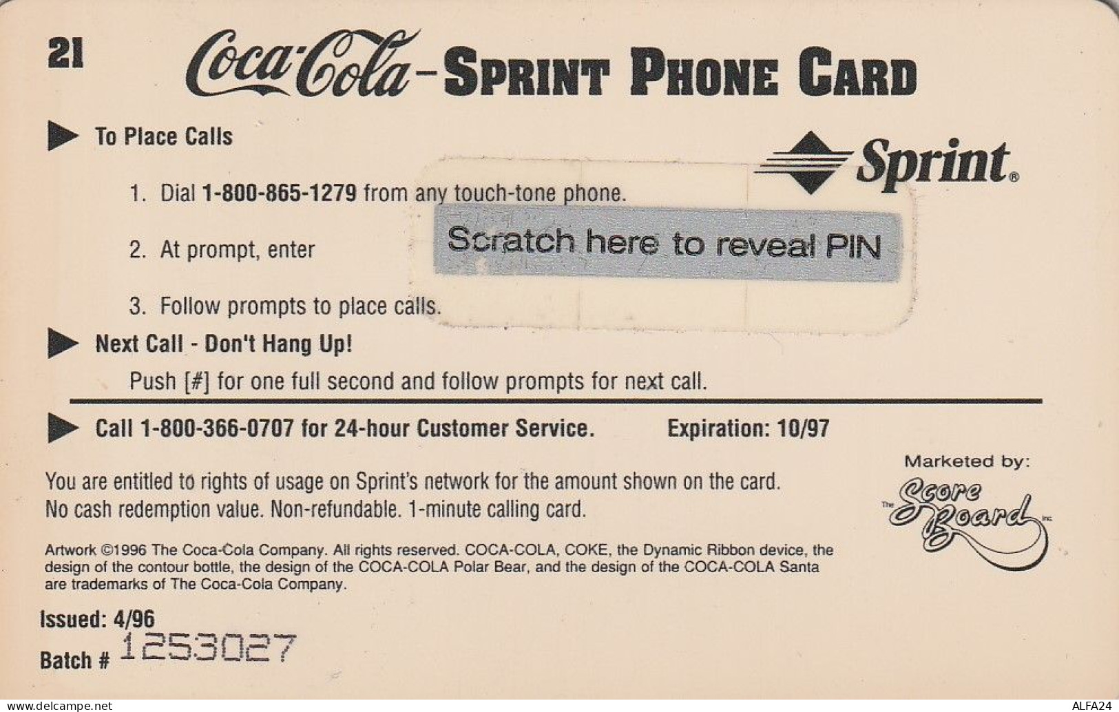 PREPAID PHONE CARD STATI UNITI SPRINT COCA COLA (E34.17.2 - Sprint