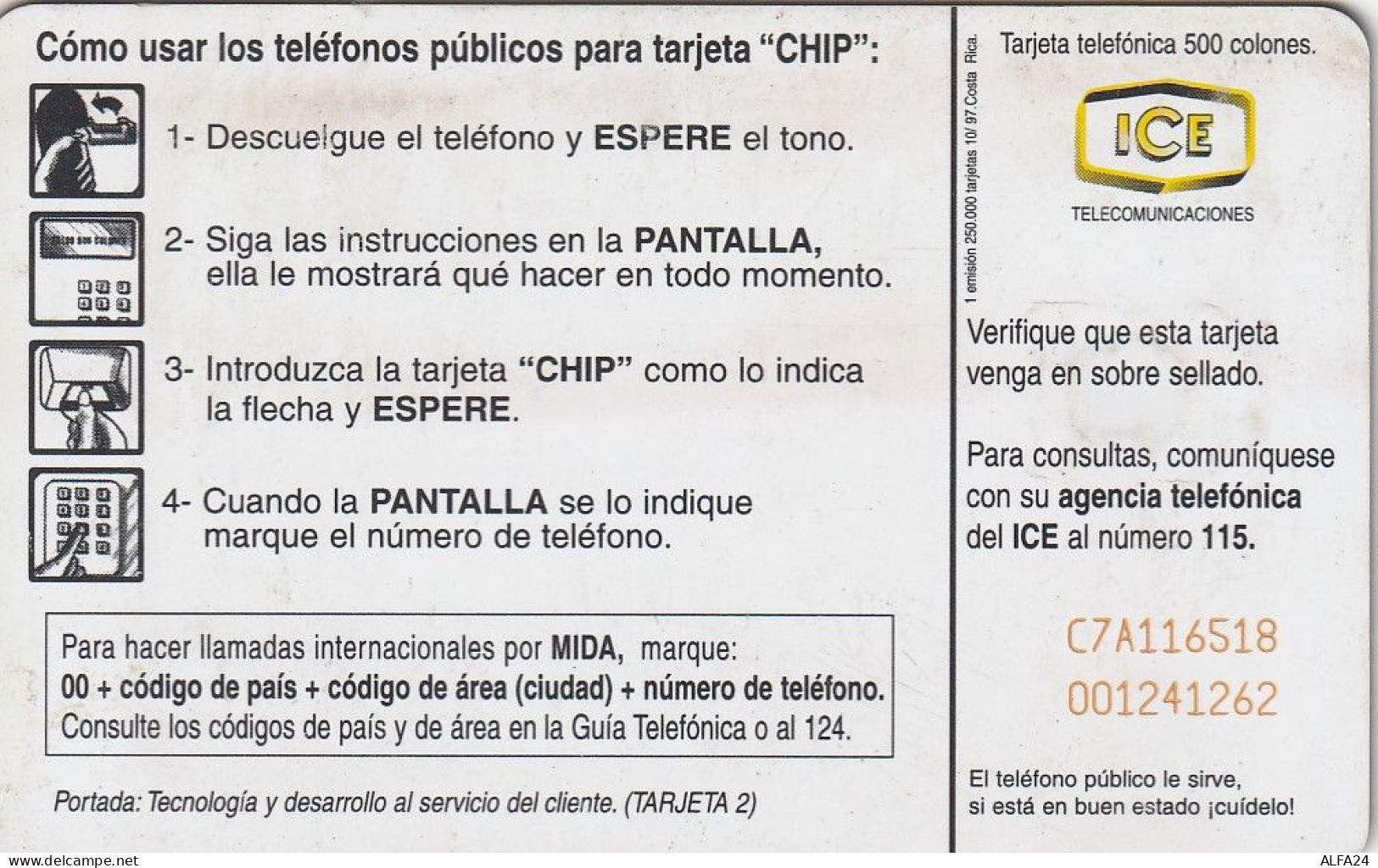 PHONE CARD COSTARICA  (E34.4.2 - Costa Rica