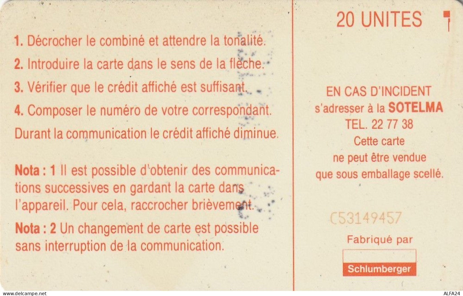 PHONE CARD MALI  (E30.20.4 - Malí