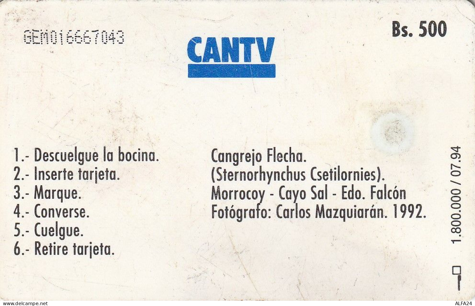 PHONE CARD VENEZUELA  (E30.12.8 - Venezuela