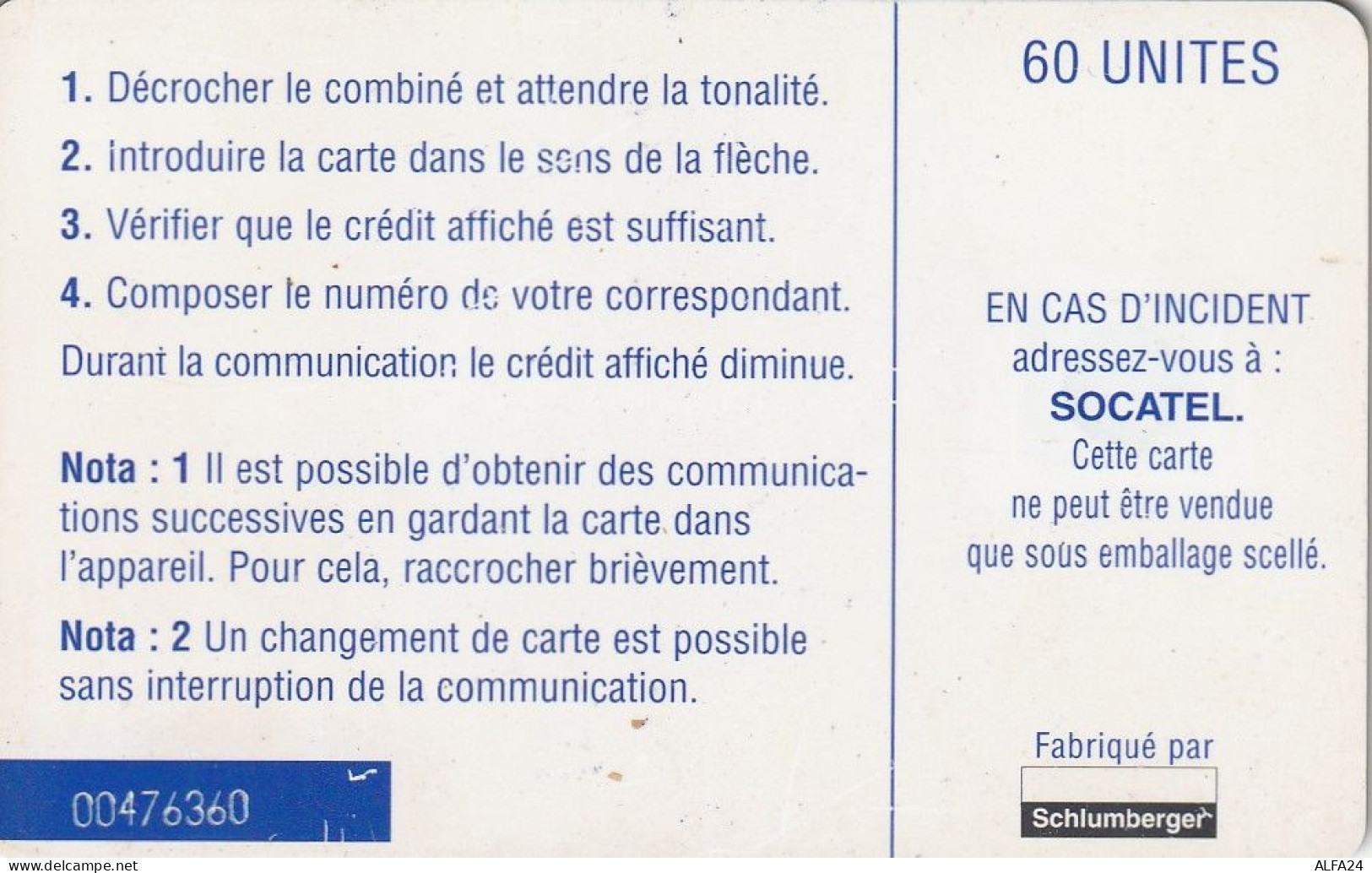 PHONE CARD CENTRAFRICA  (E30.7.8 - Repubblica Centroafricana