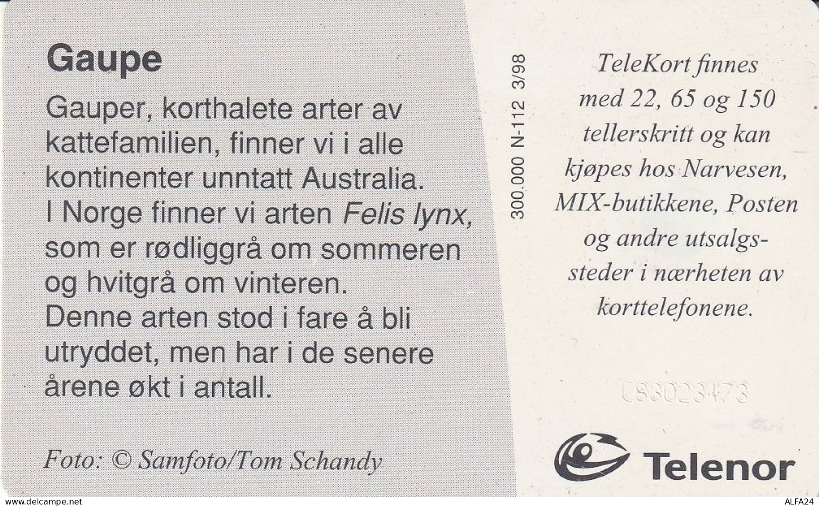 PHONE CARD NORVEGIA  (E23.25.3 - Norvège