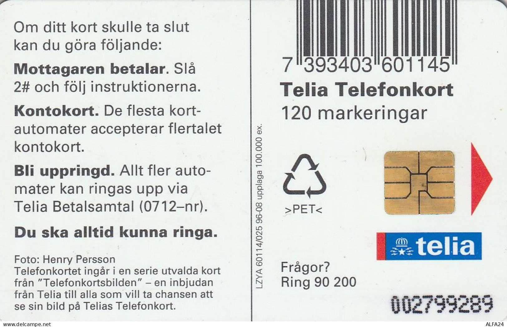 PHONE CARD SVEZIA  (E23.18.8 - Schweden