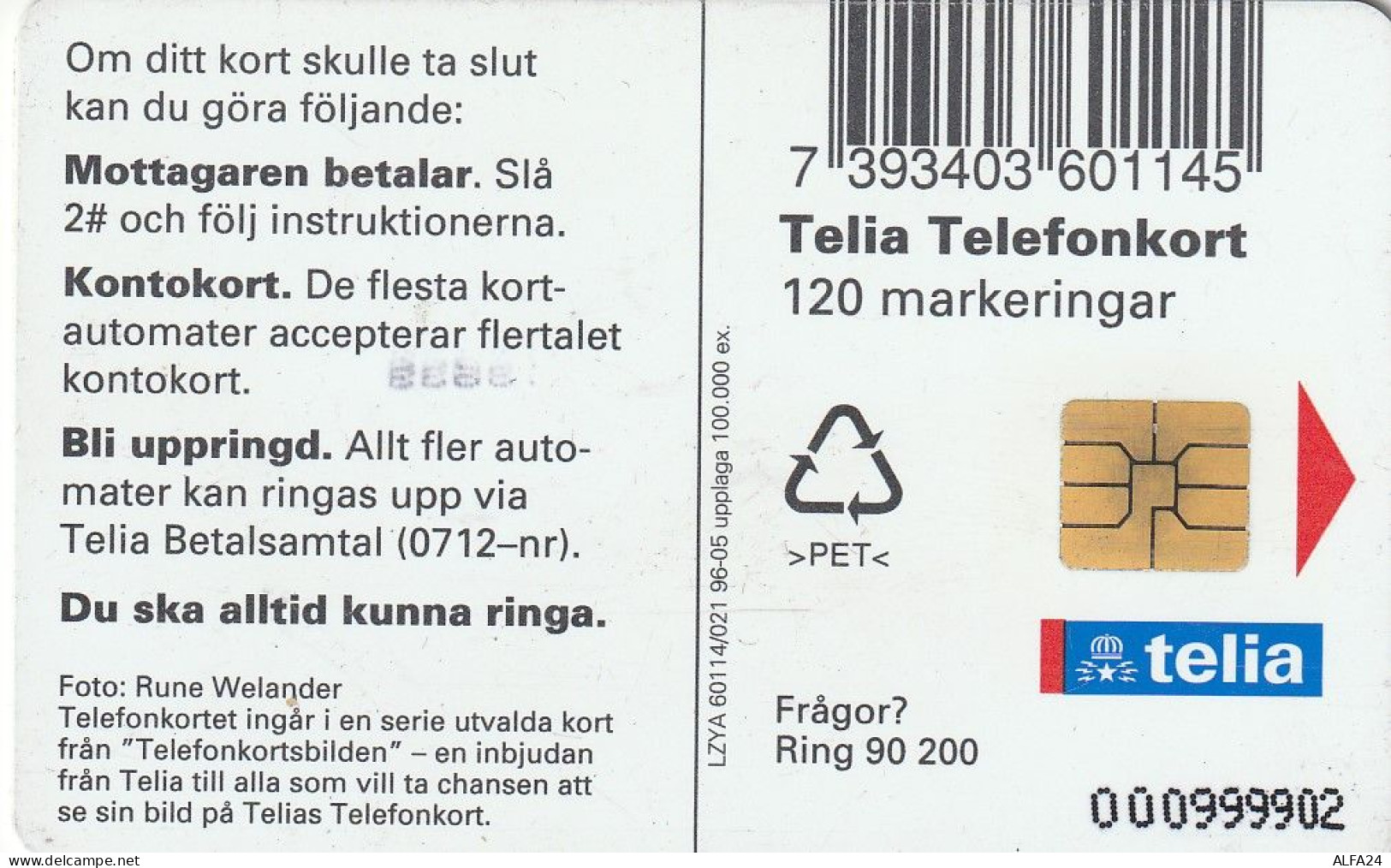 PHONE CARD SVEZIA  (E23.16.8 - Suède