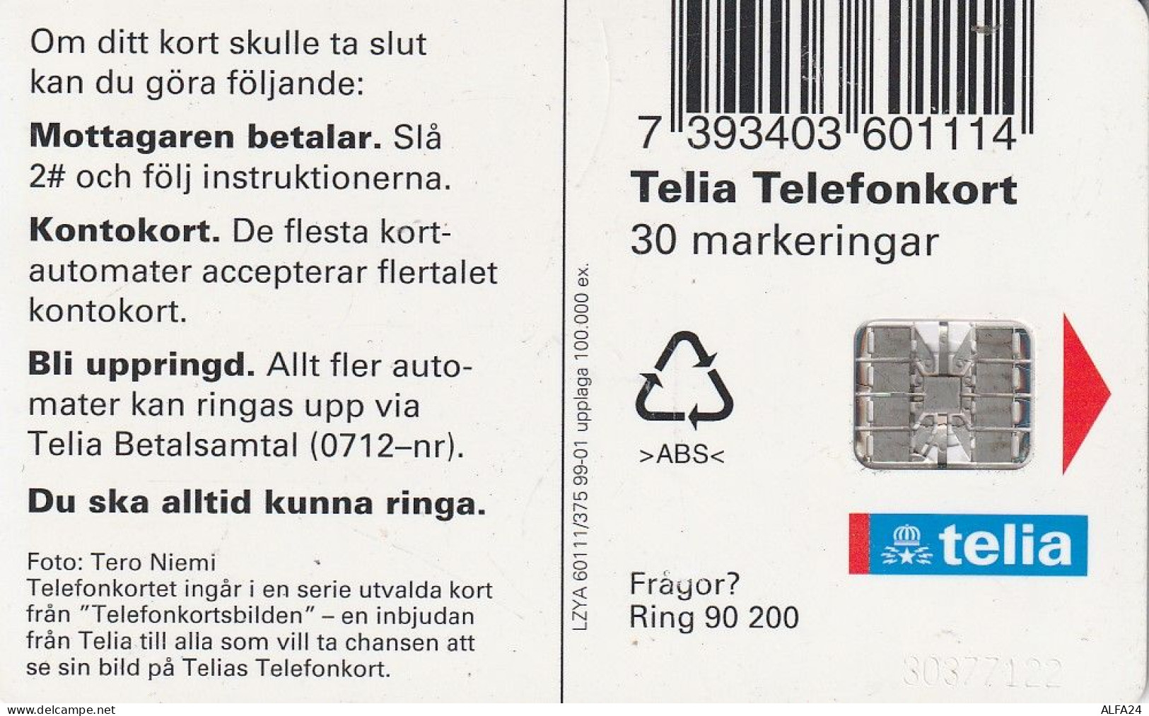 PHONE CARD SVEZIA  (E23.14.1 - Suecia