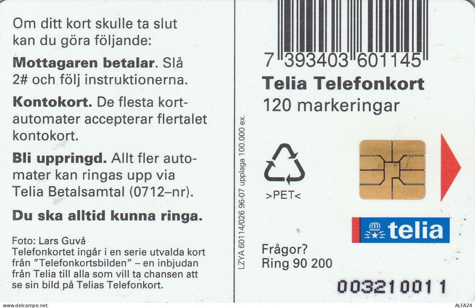 PHONE CARD SVEZIA  (E23.3.5 - Suède