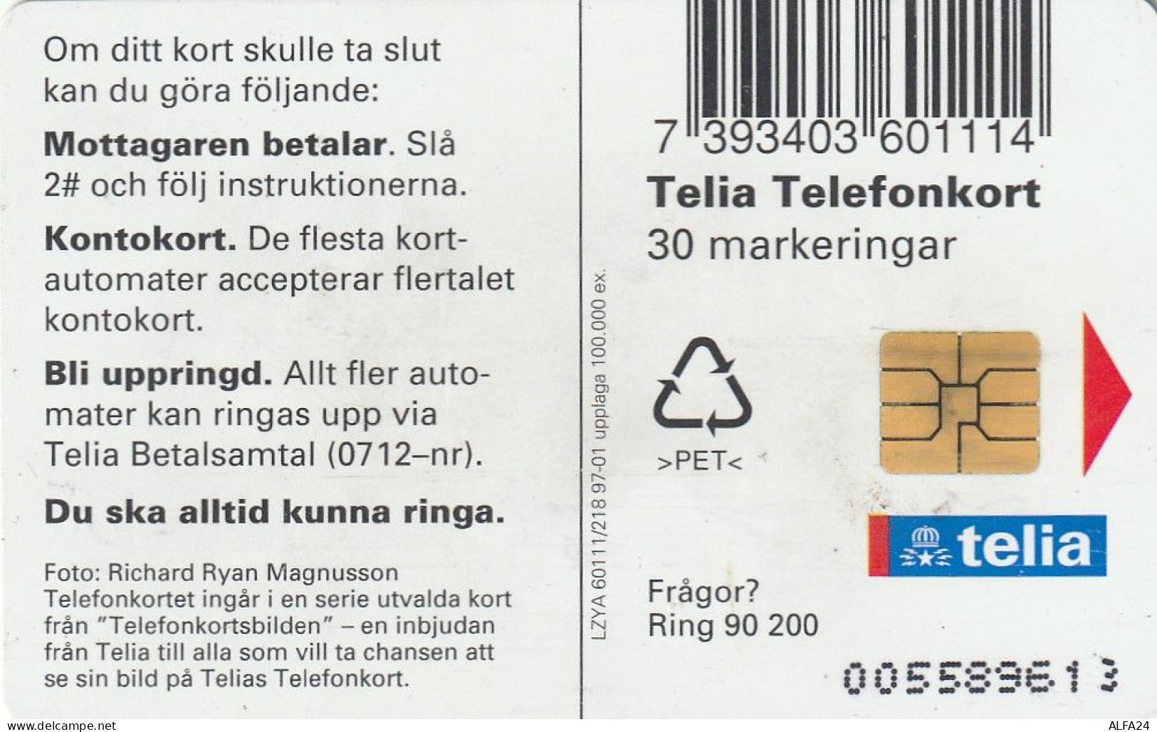 PHONE CARD SVEZIA  (E23.2.4 - Suède