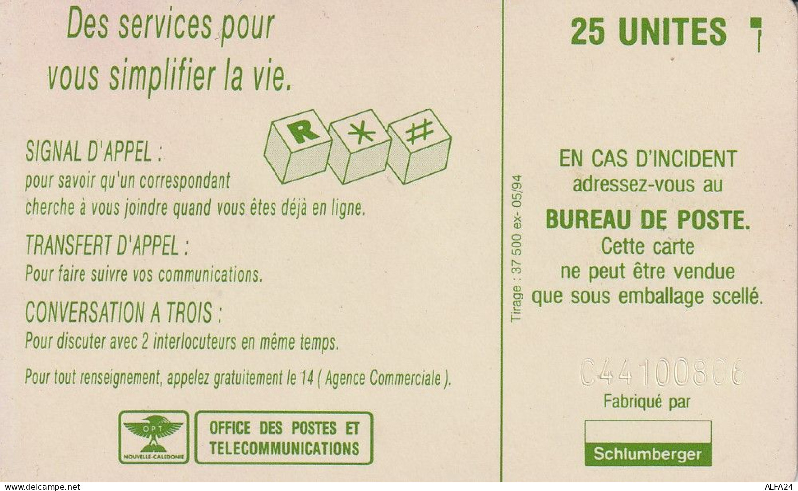 PHONE CARD NUOVA CALEDONIA  (E73.36A.3 - Nieuw-Caledonië