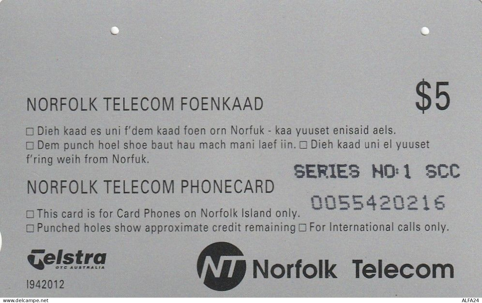 PHONE CARD ISOLE NORFOLK  (E73.32.1 - Isola Norfolk