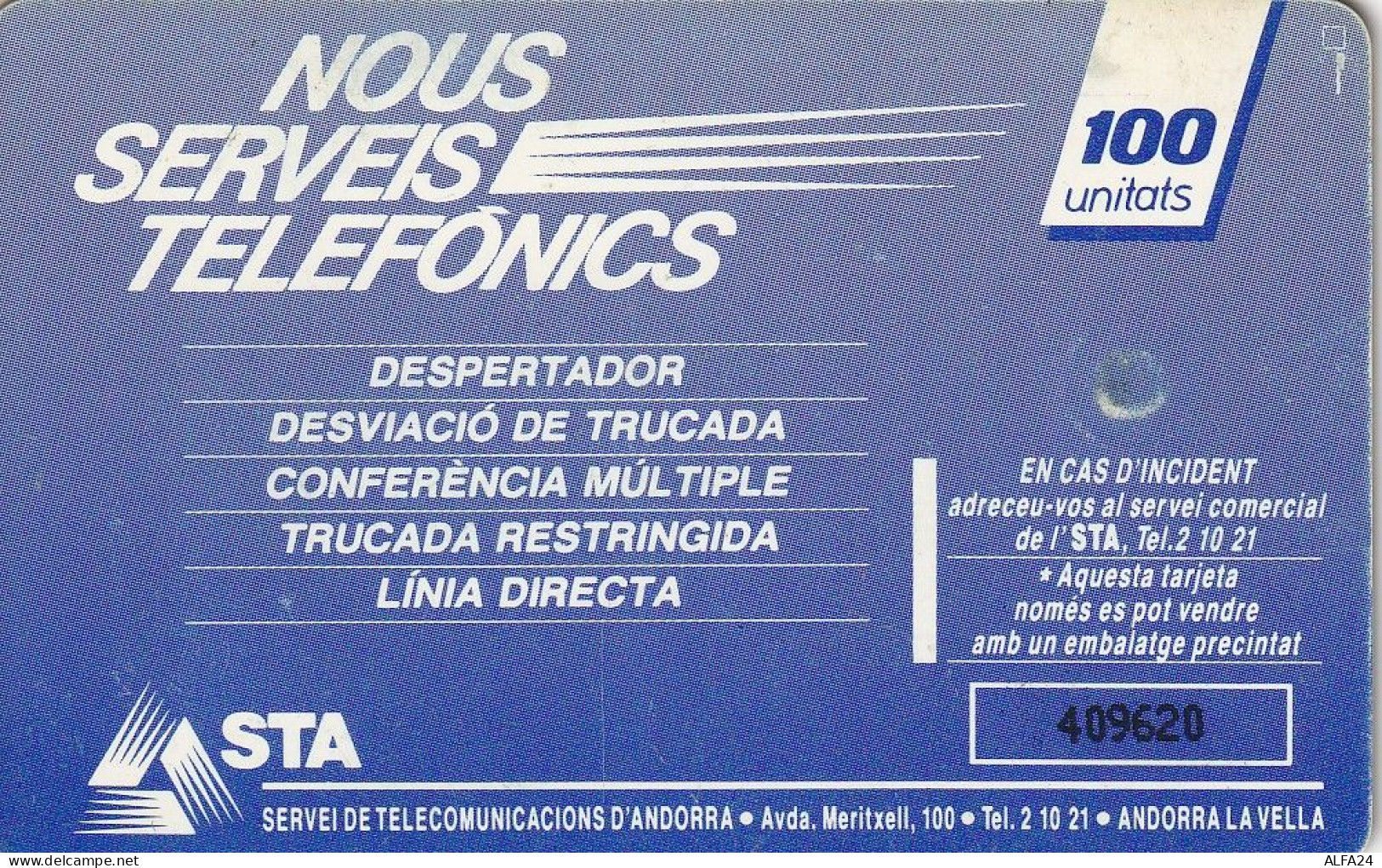 PHONE CARD ANDORRA  (E73.27.7 - Andorre