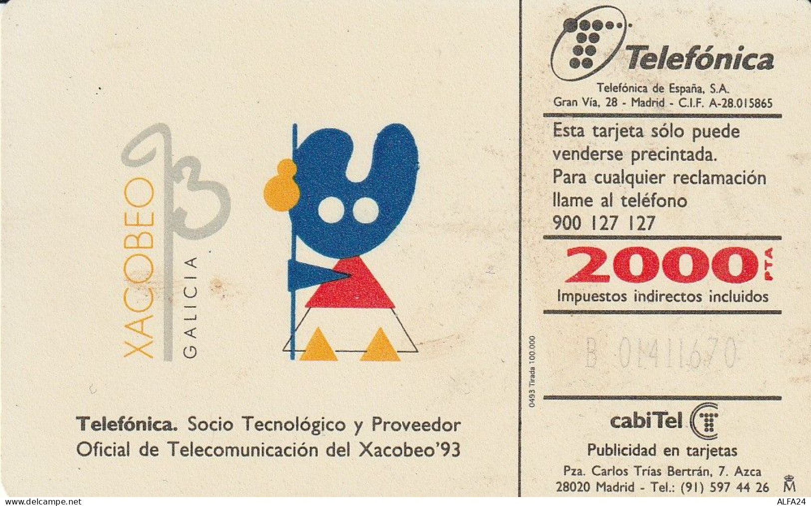 PHONE CARD SPAGNA  (E73.4.1 - Emissioni Di Base