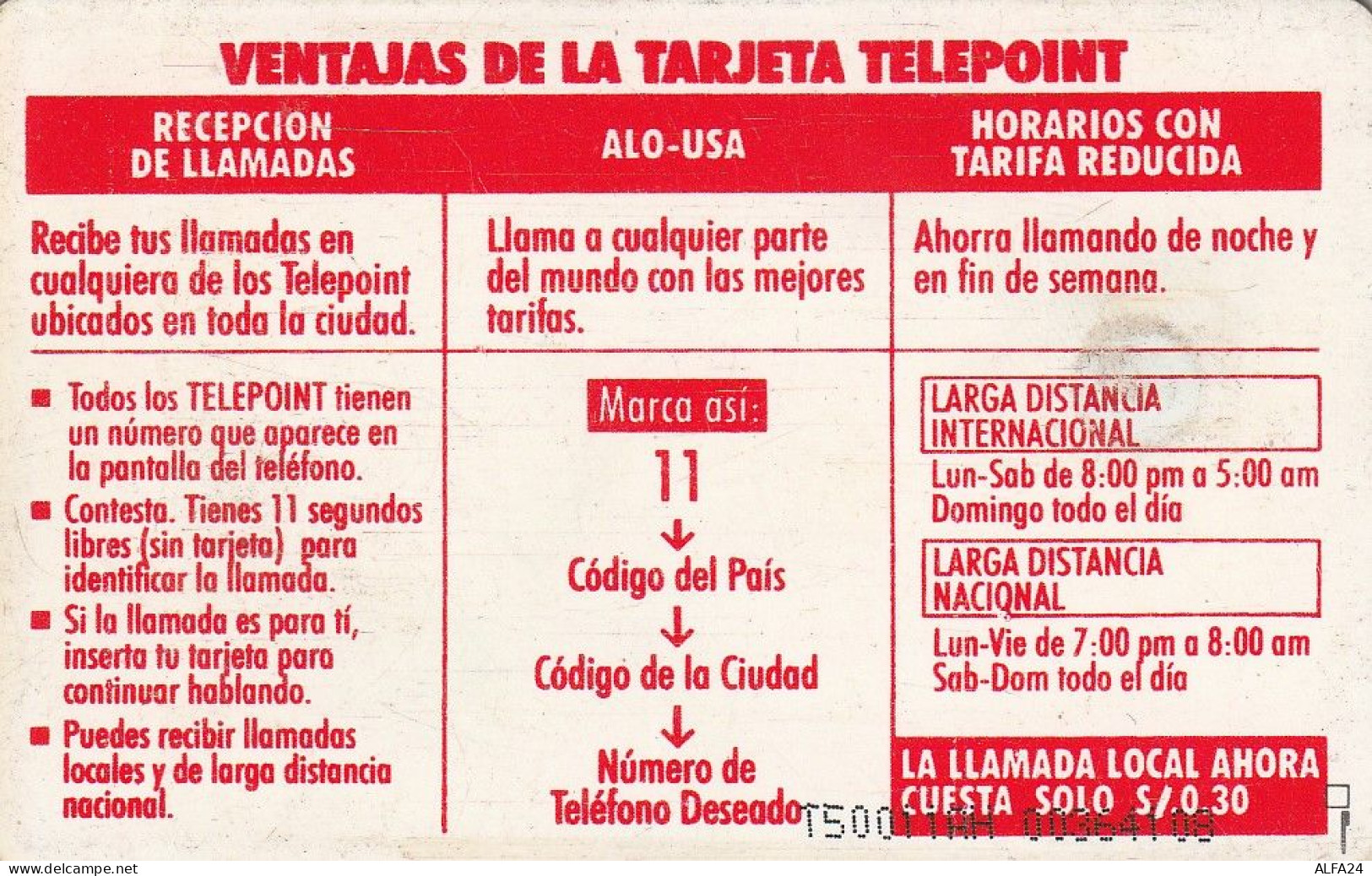 PHONE CARD PERU  (E72.43.4 - Peru