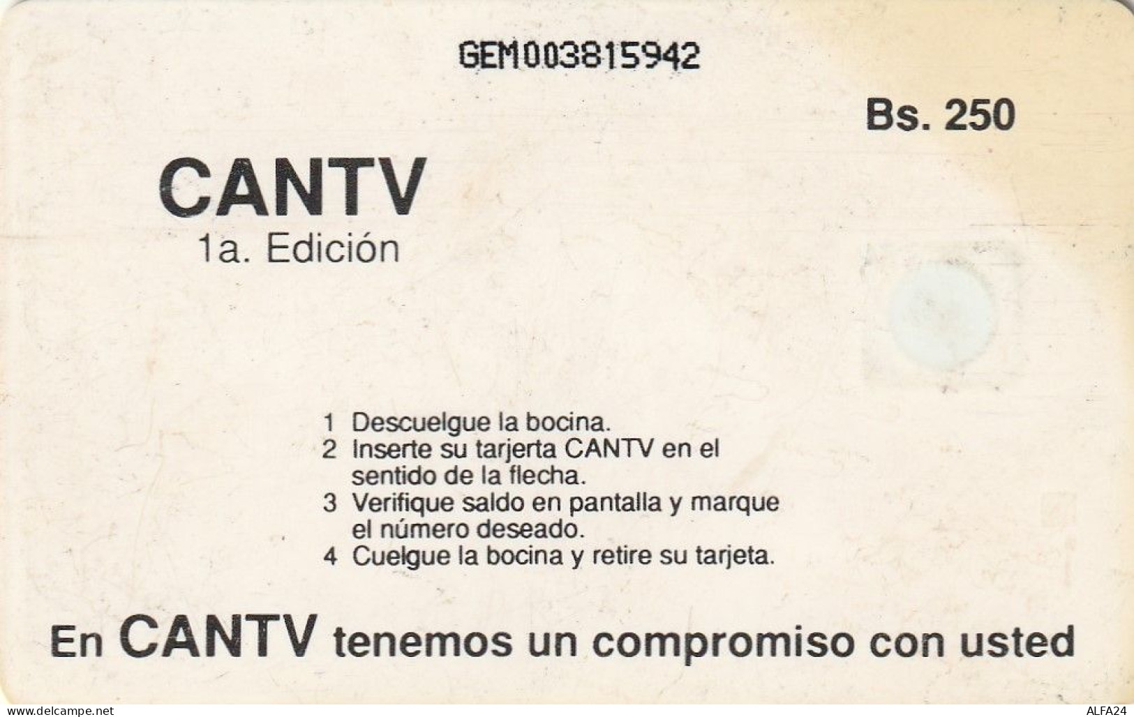 PHONE CARD VENEZUELA  (E72.34.1 - Venezuela