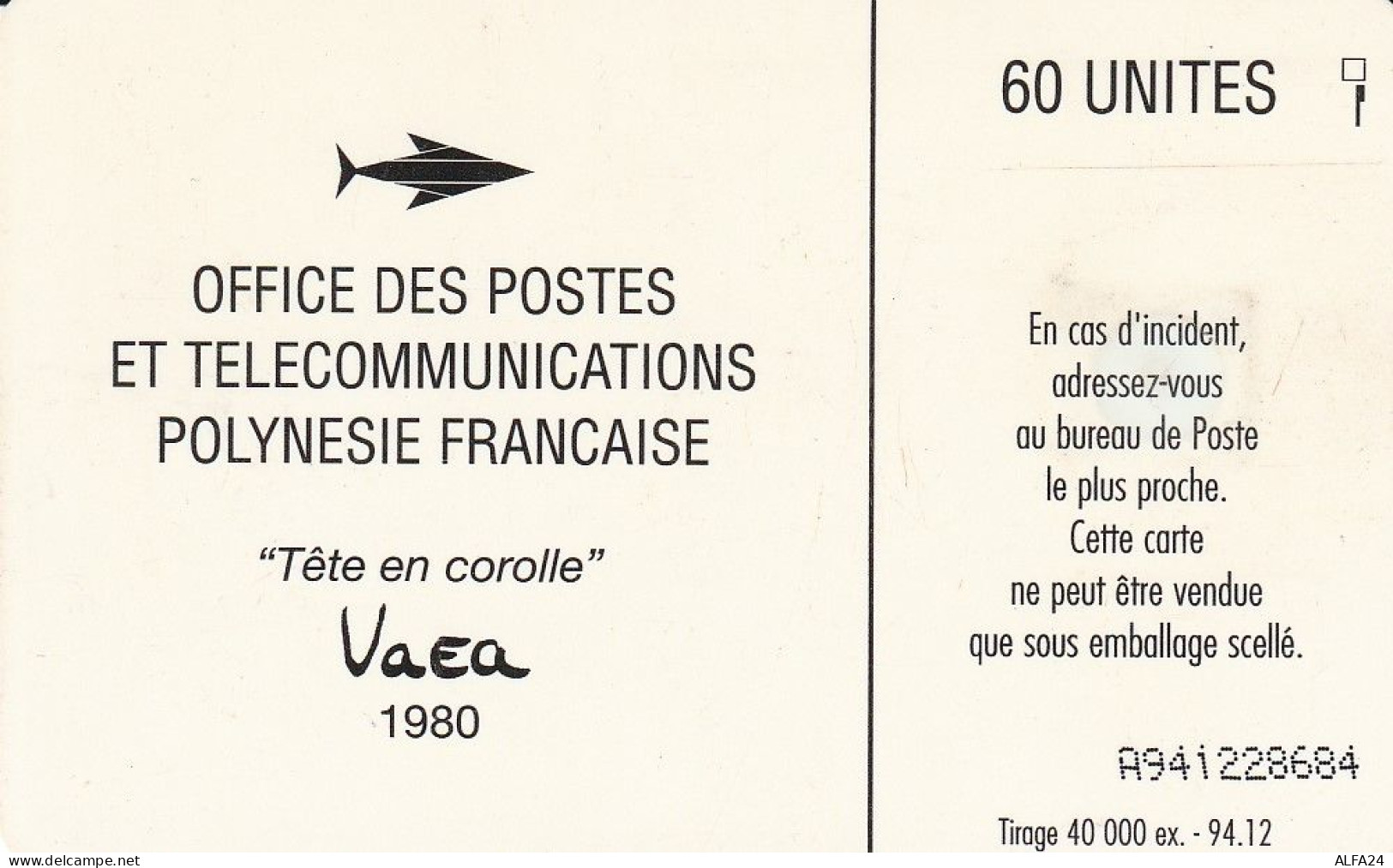 PHONE CARD POLINESIA FRANCESE  (E72.4.4 - Polynésie Française