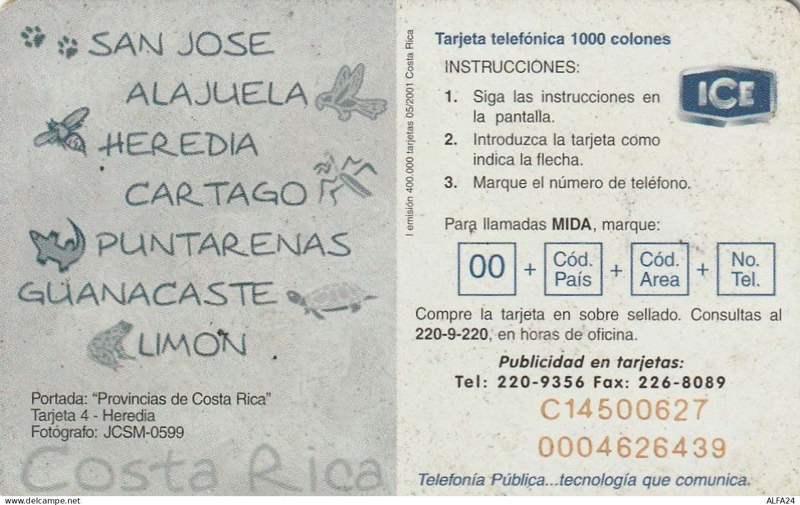 PHONE CARD COSTARICA  (E71.29.5 - Costa Rica