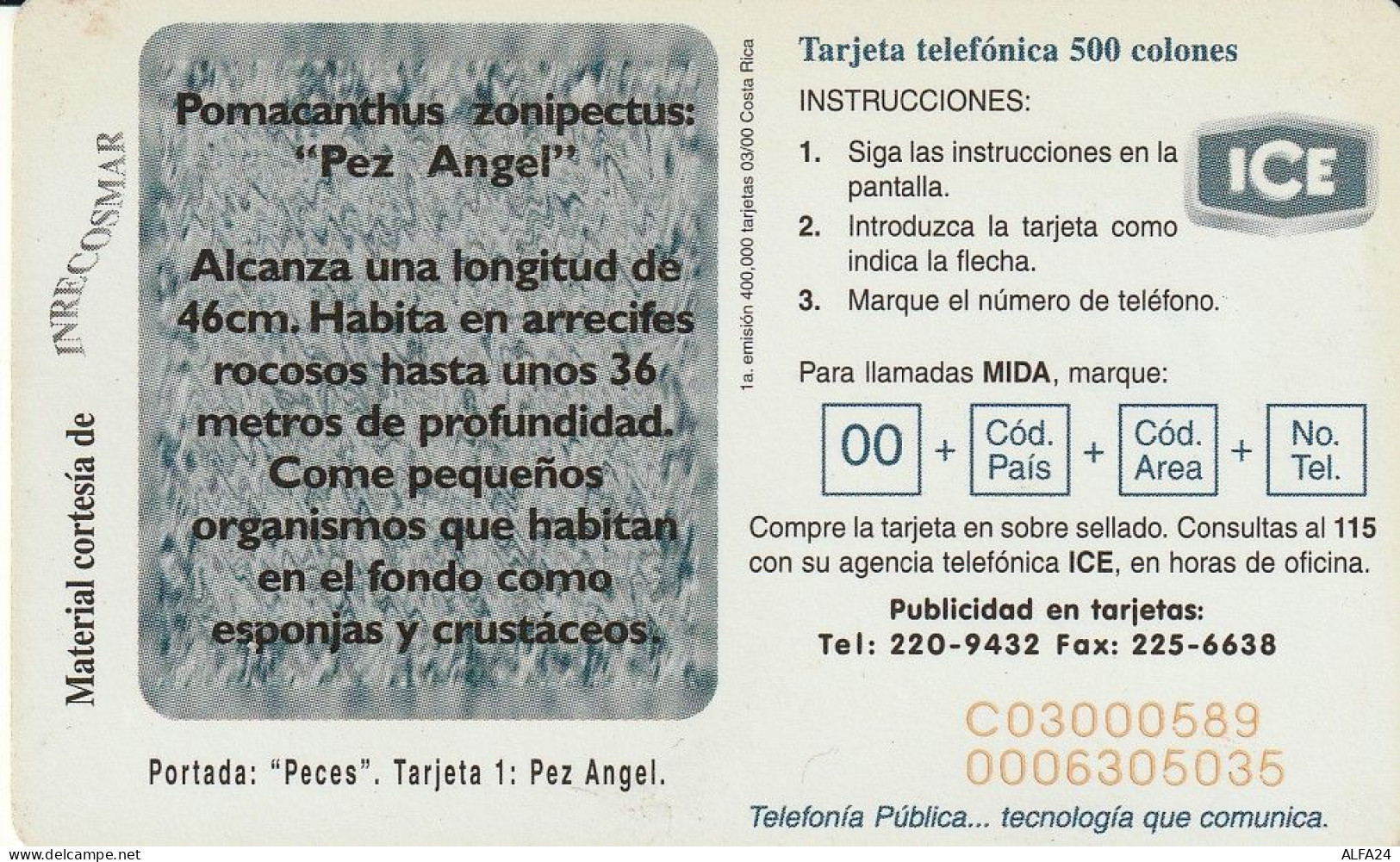 PHONE CARD COSTARICA  (E71.26.7 - Costa Rica