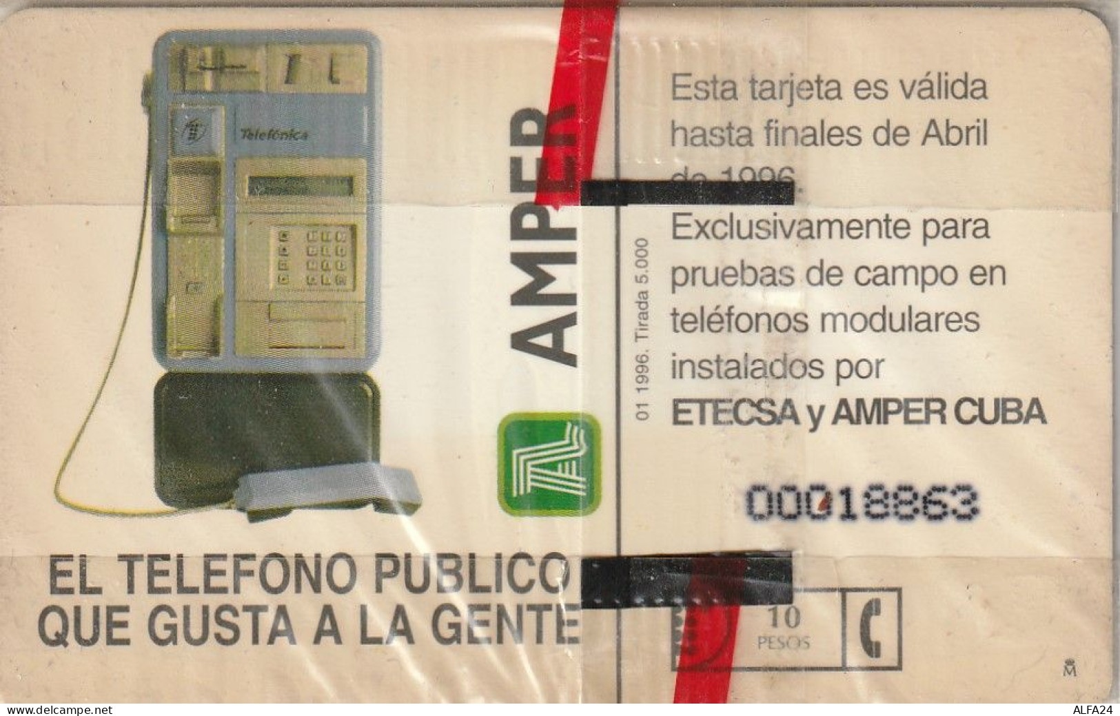 PHONE CARD CUBA TEST NEW TIR 5000 (E71.18.8 - Cuba
